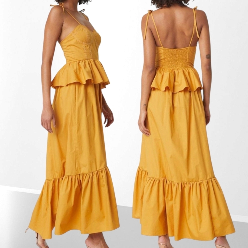 Nwt Misa 'Rosie' Ruffled Maxi Dress
